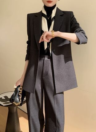 パンツスーツ ジャケット パンツ フォーマル セットアップ 韓国