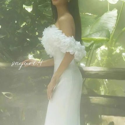 フラワー 結婚式 ウエディングドレス ロング マーメイド 韓国