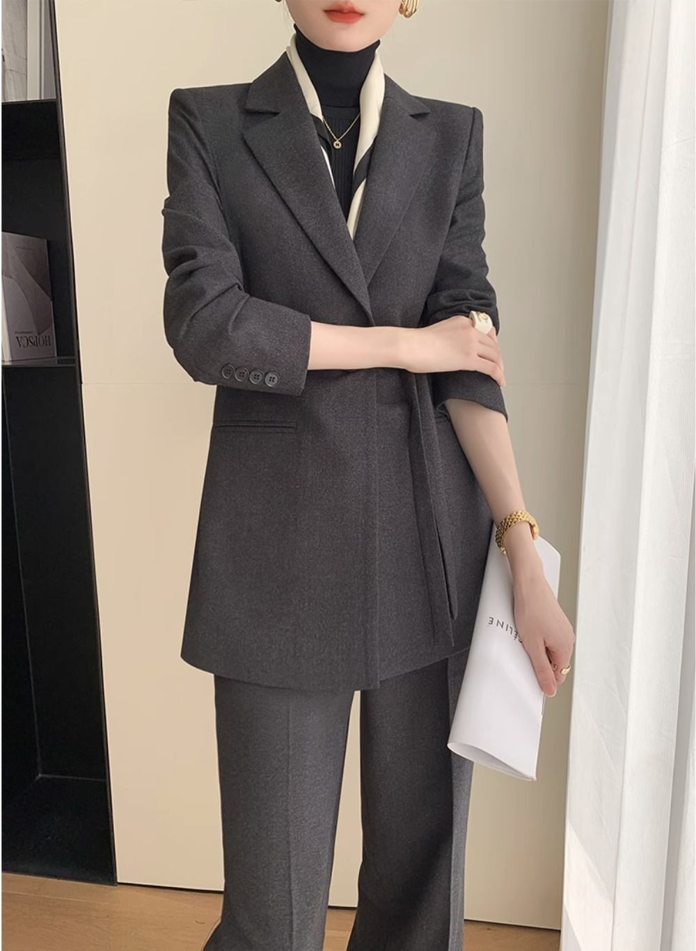 パンツスーツ ジャケット パンツ フォーマル セットアップ 韓国