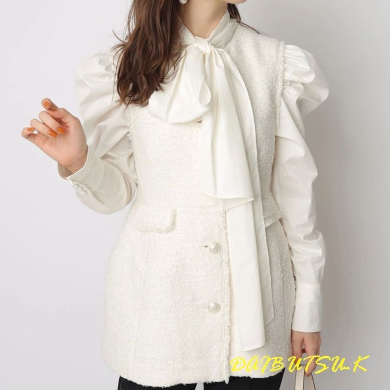 ベスト カジュアル ツイード 韓国 アイテム ミディアム