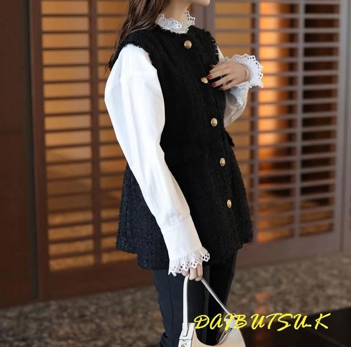 ベスト カジュアル ツイード 韓国 アイテム ミディアム