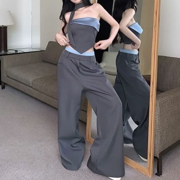 パンツドレス 韓国 セットアップ チューブトップ