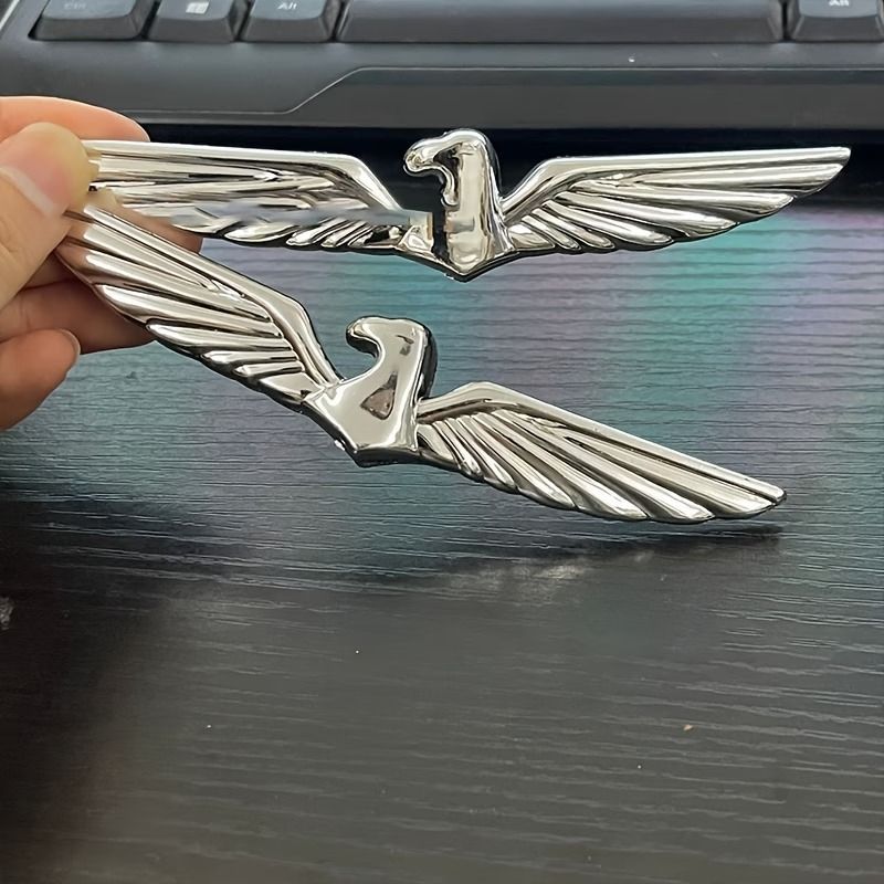 メタルステッカー 鷲 イーグル 車 エンブレム シルバー 金属 3D 立体 