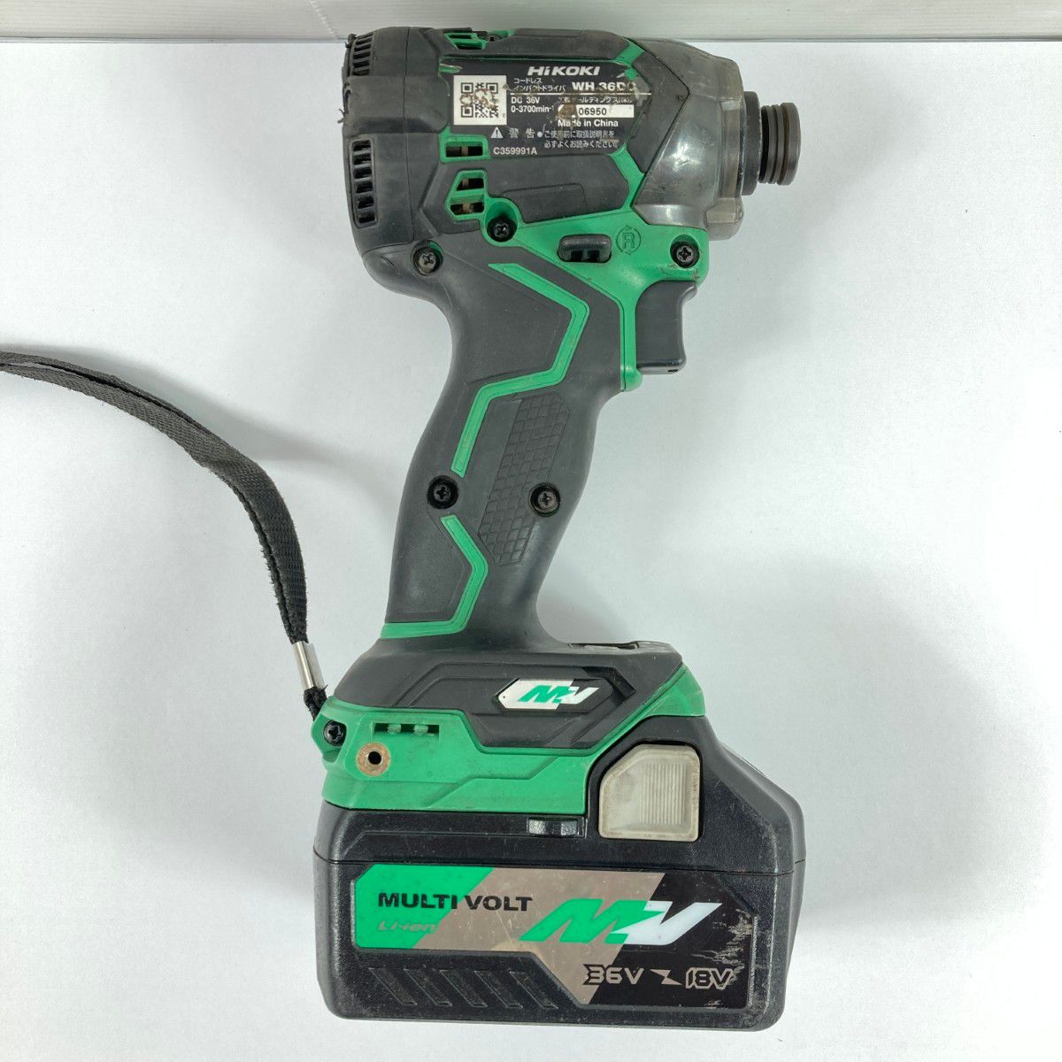 HiKOKI ハイコーキ コードレスインパクトドライバ WH 36 DC グリーン バッテリー付 v