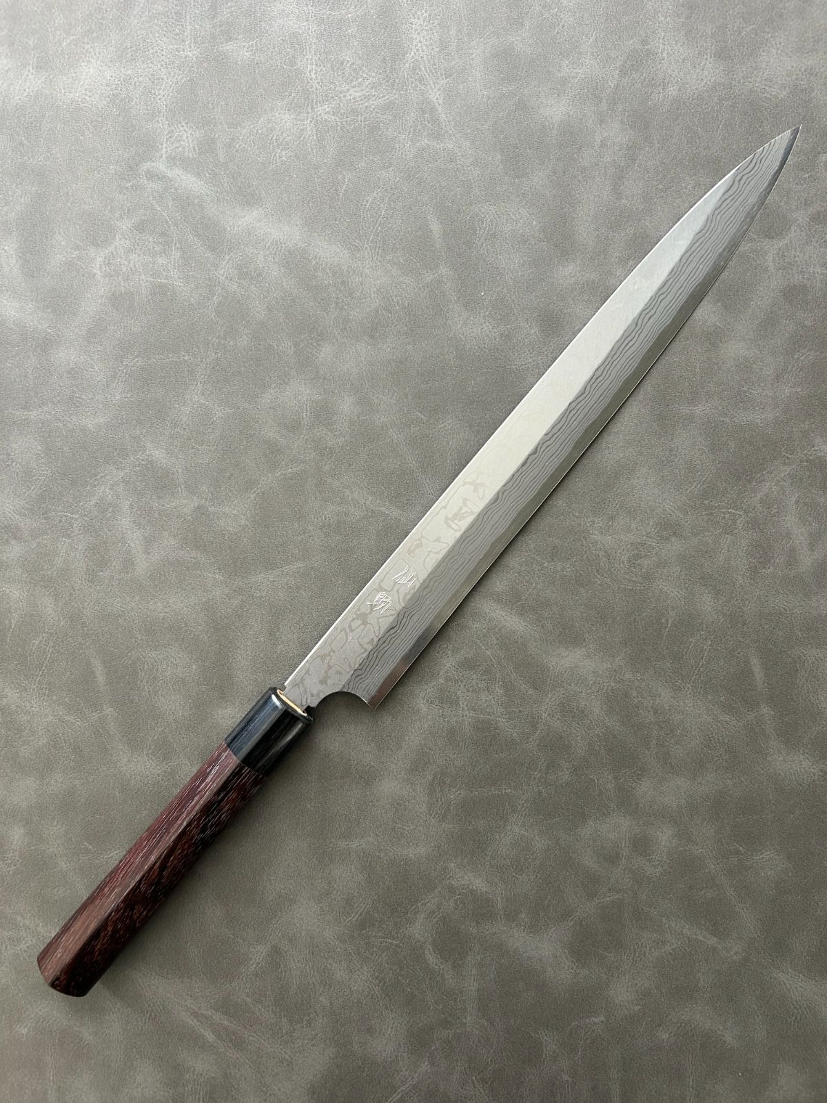 訳あり 仙助 柳刃包丁 包丁 300 mm 安来鋼白紙２号 ダマスカス 紫檀シノギ柄 23