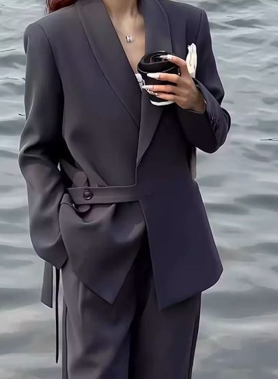 長袖 ジャケット パンツスーツ セットアップ カジュアル