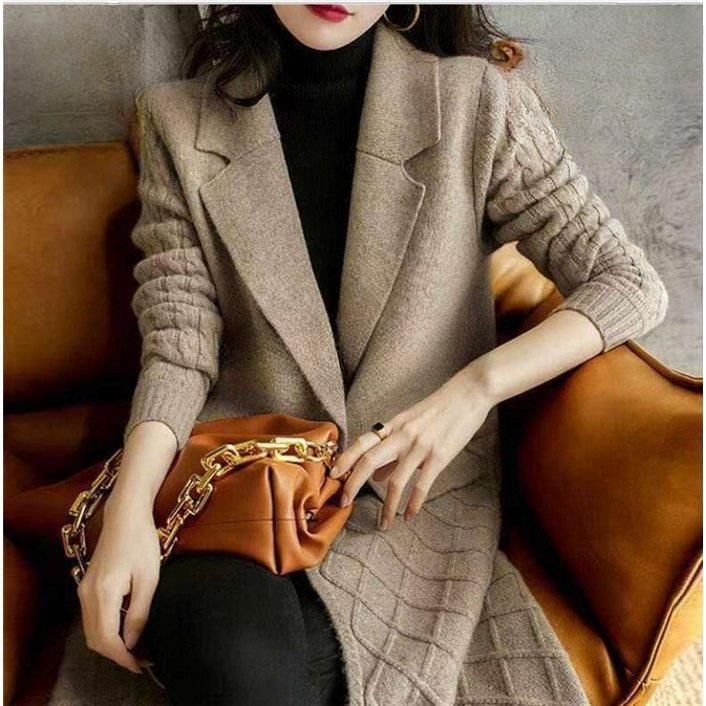 ニットカーディガン レディース 秋冬 40代 長袖 ニットトップス 無地 アウター ロング丈 Vネック 着やせ ゆったり 体型カバー オシャレ 大人 上品