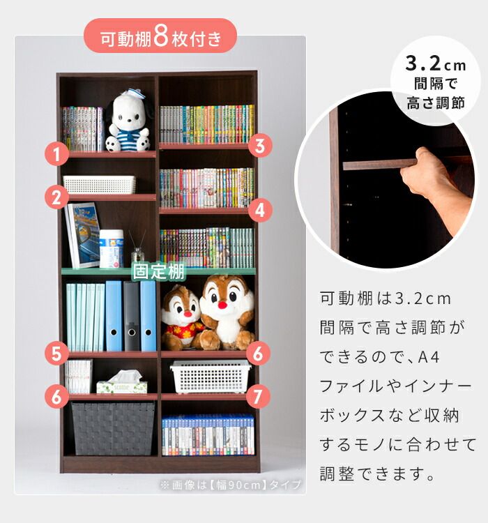 本棚 幅75cm 高さ180cm 奥行29.5cm 木製 書棚 ブックシェルフ 収納棚