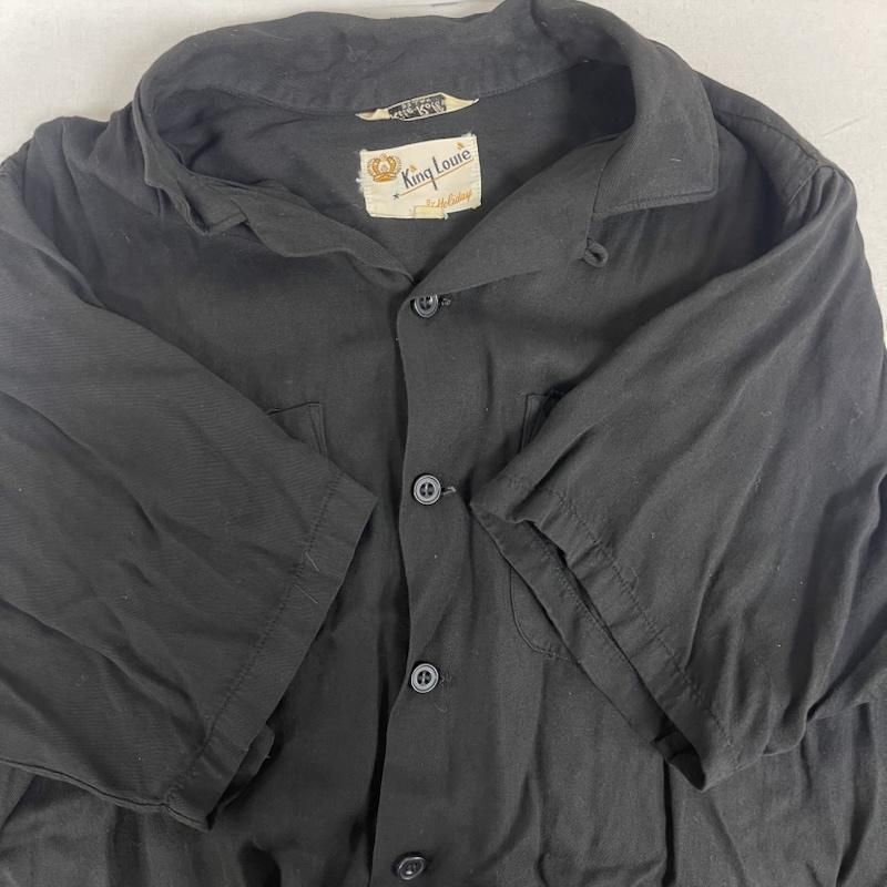 キングルイ 50s 60s ヴィンテージ ボーリングシャツ 襟 ボタン 刺繍