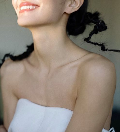 ビスチェ ウェディングドレス ミニ丈 フラワー アシメ 韓国