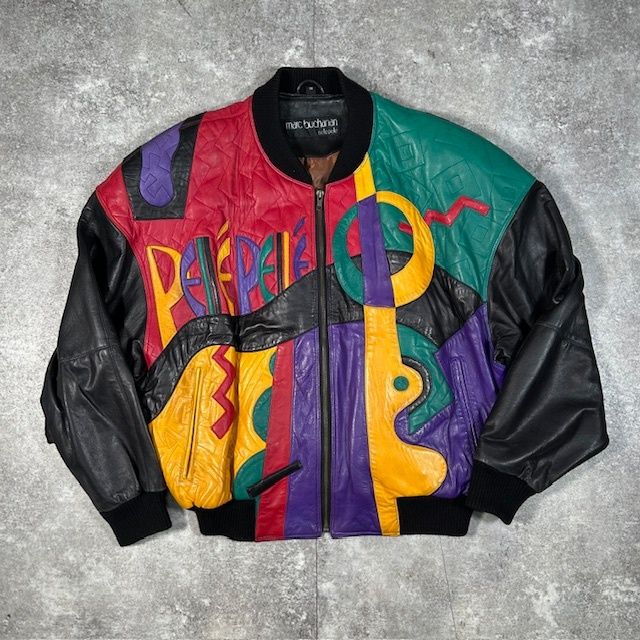 pelle pelle ペレペレ marc buchanan マルチカラー レザーブルゾン 