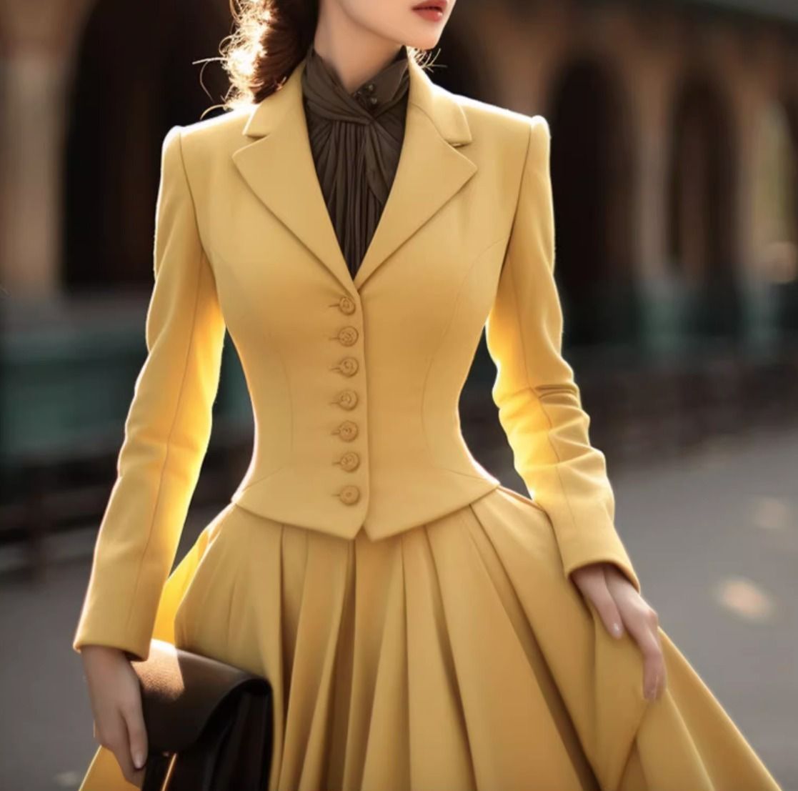 レディース Vネック ジャケット ロングスカート 点セット