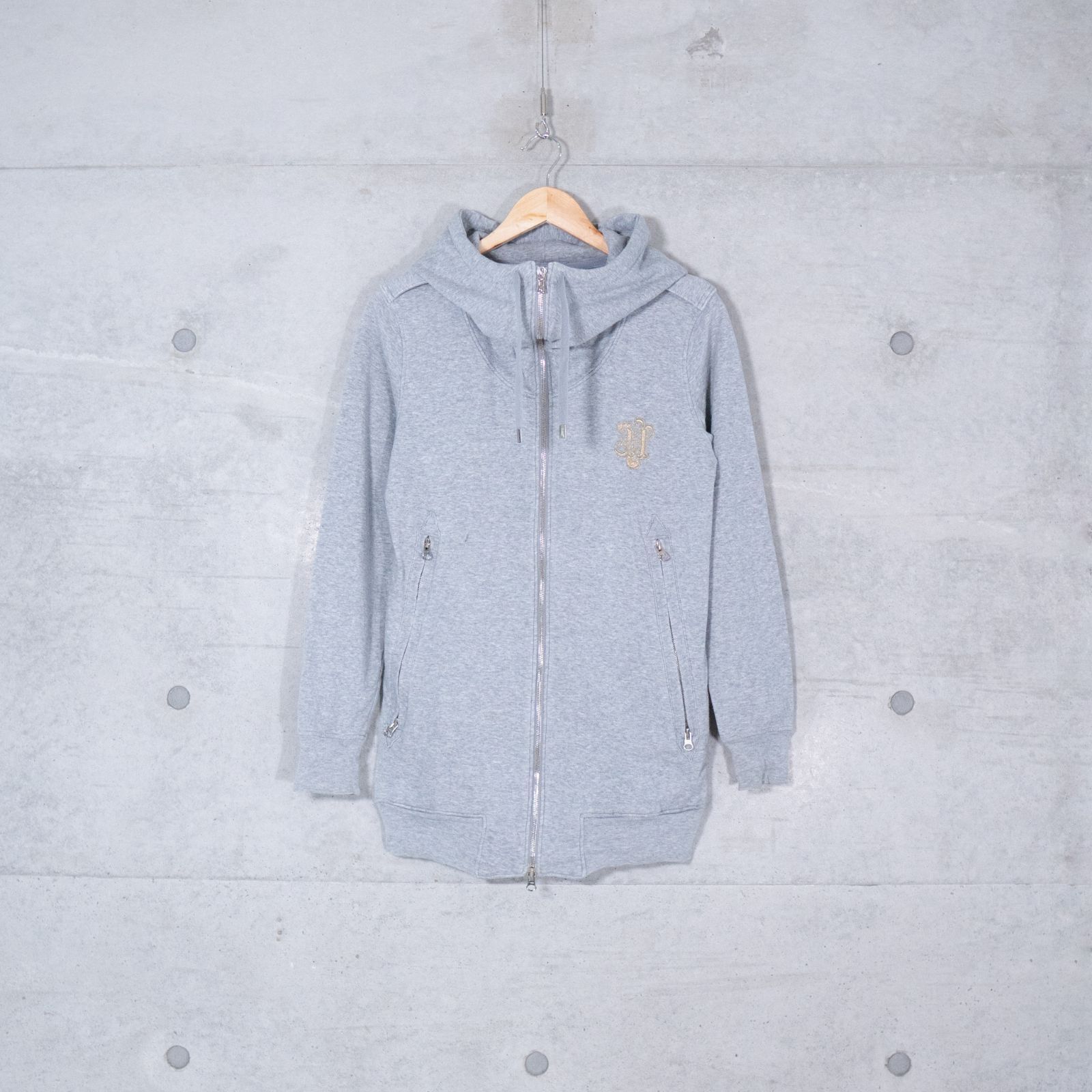 HYSTERIC GLAMOUR ヒステリックグラマー GRAY ZIP UP HOODIE パーカー