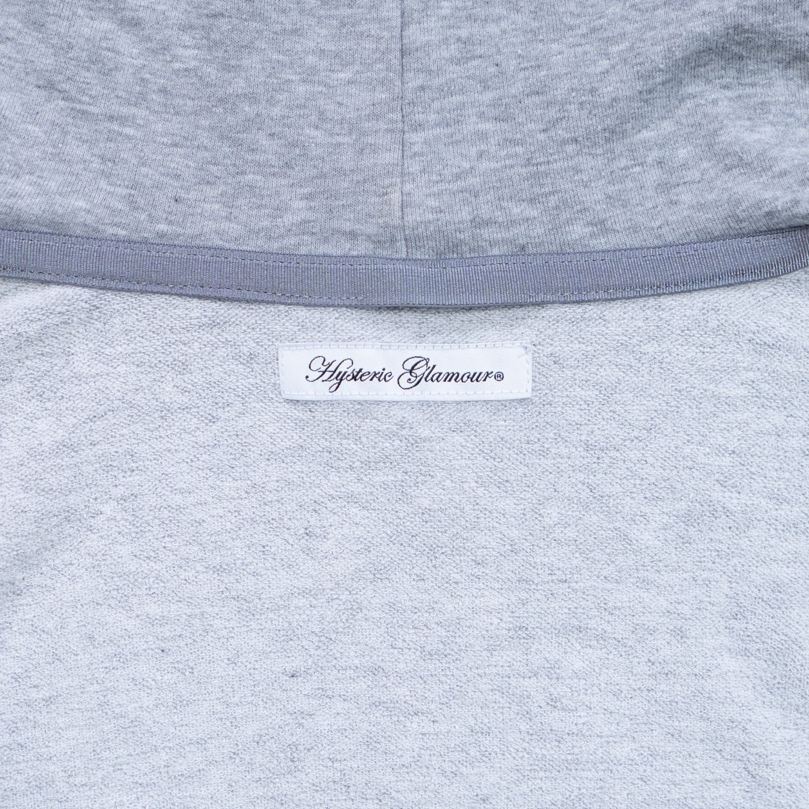 HYSTERIC GLAMOUR ヒステリックグラマー GRAY ZIP UP HOODIE パーカー