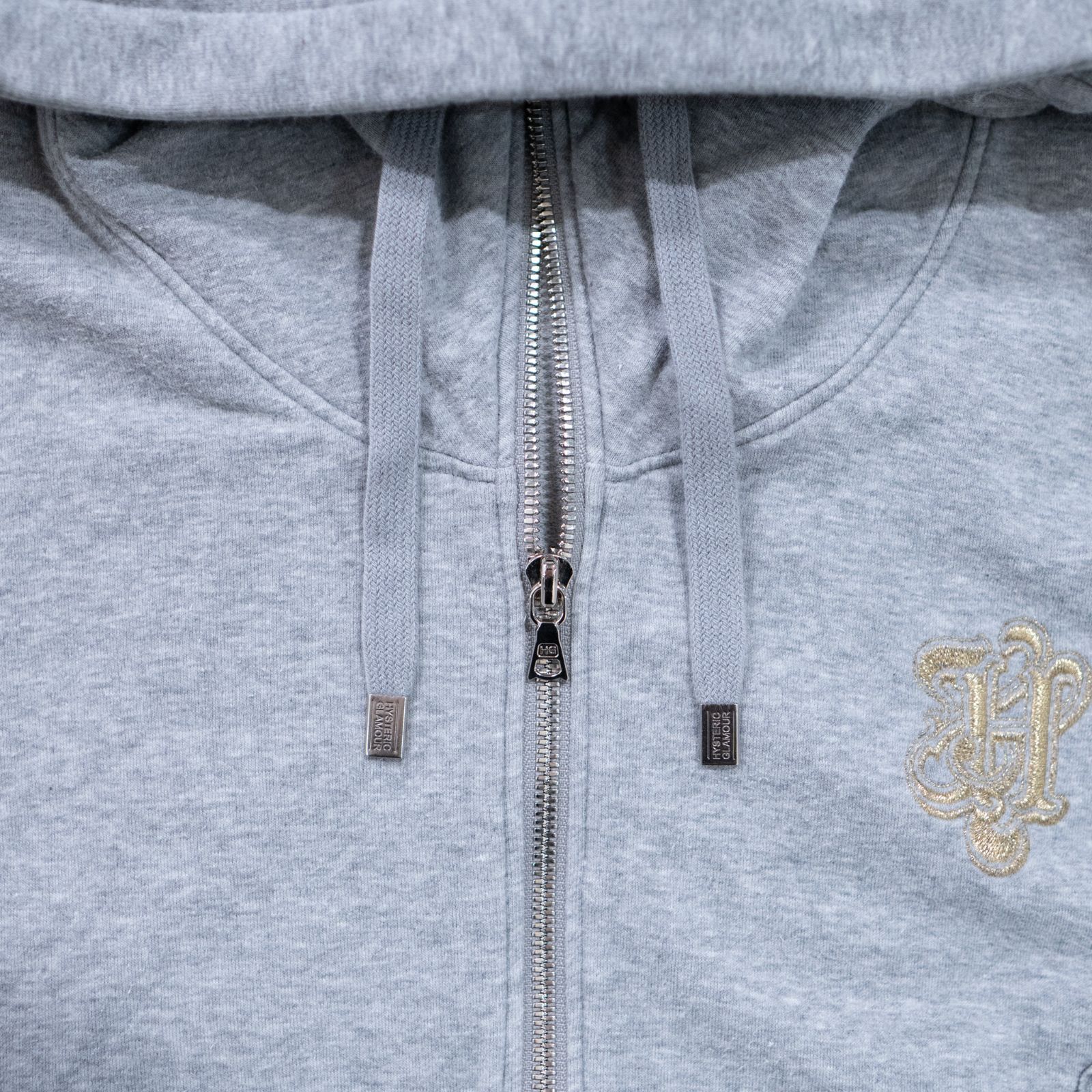 HYSTERIC GLAMOUR ヒステリックグラマー GRAY ZIP UP HOODIE パーカー