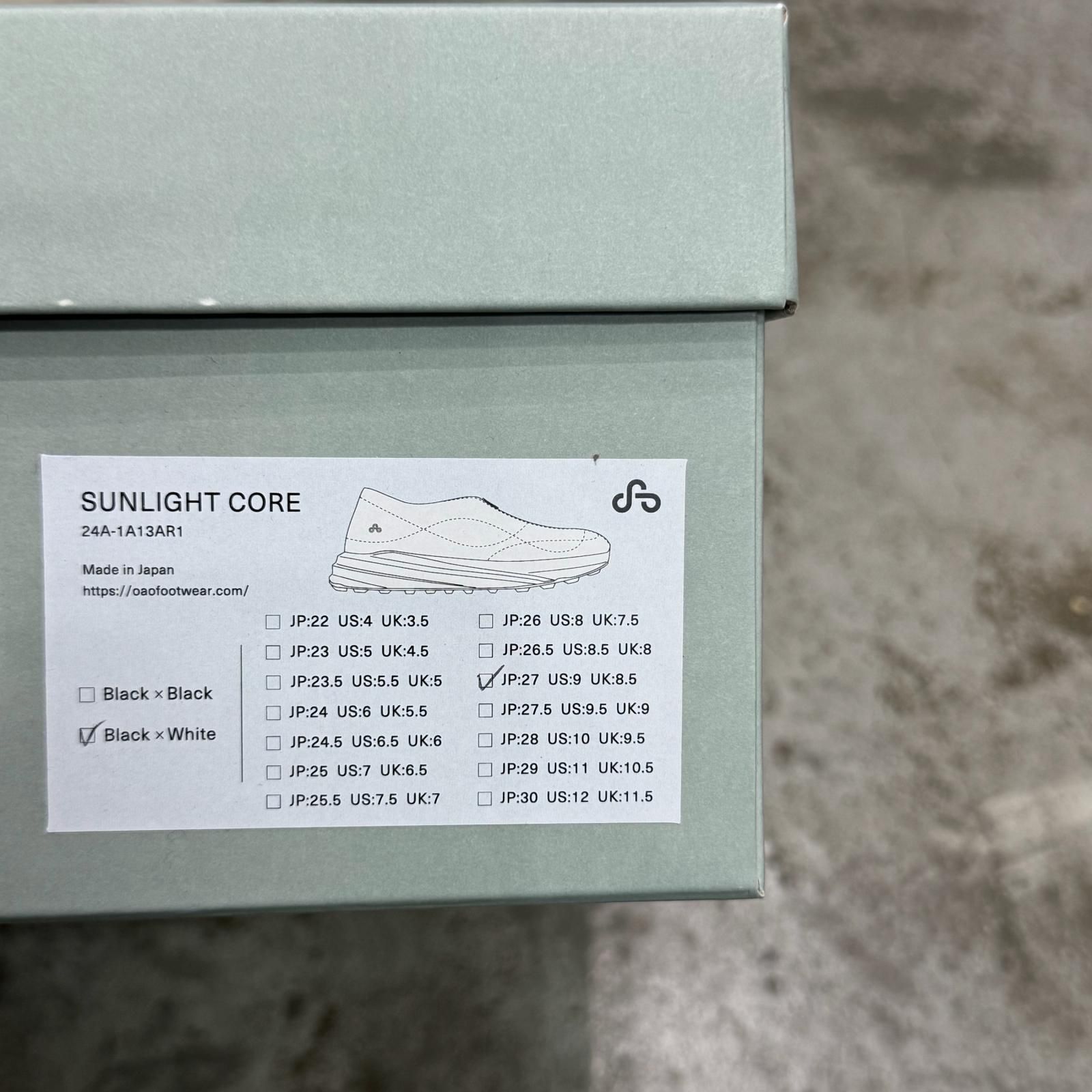 参考上代55000円 未使用 OAO SUNLIGHT CORE サンライトコア スニーカー 
