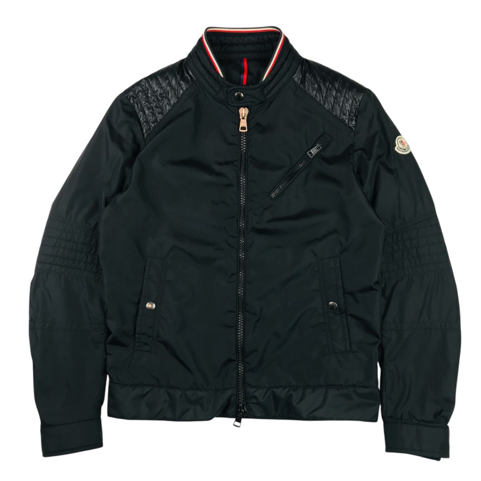 【国内正規新品】モンクレール ライダースジャケット PREMONT ブラック MONCLER ナイロンジャケット ライダース黒 【公式通販】