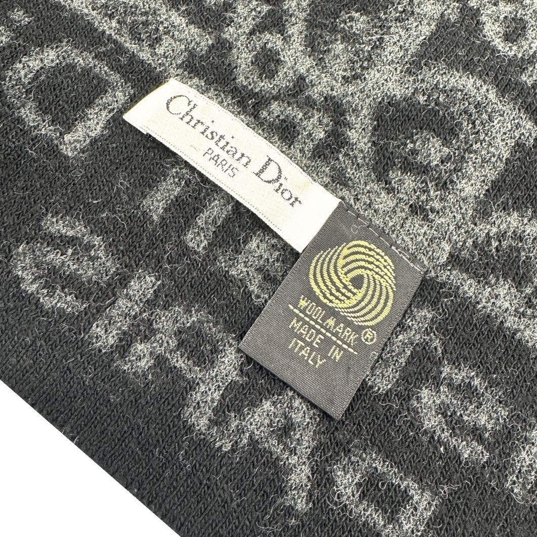 【中古】CHRISITIAN DIOR クリスチャン ディオール マフラー Dior ロゴ トロッター ブラック ウール レディース メンズ 【ブランドギャラリー心斎橋店】 中古】CHRISITIAN DIOR クリスチャン ディオール マフラー Dior ロゴ