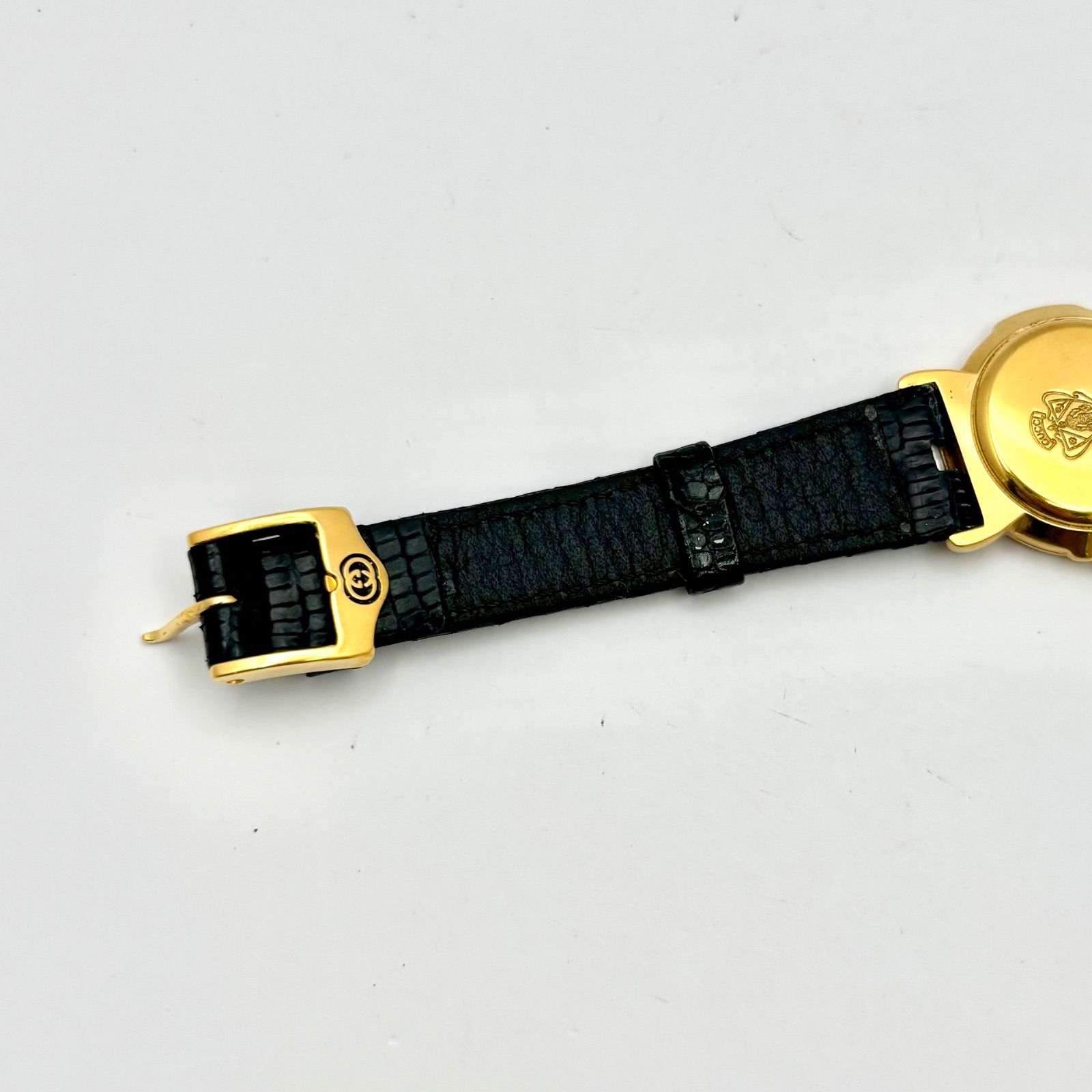 稼働品】グッチ GUCCI 3400L レディース腕時計 黒文字盤 ゴールド