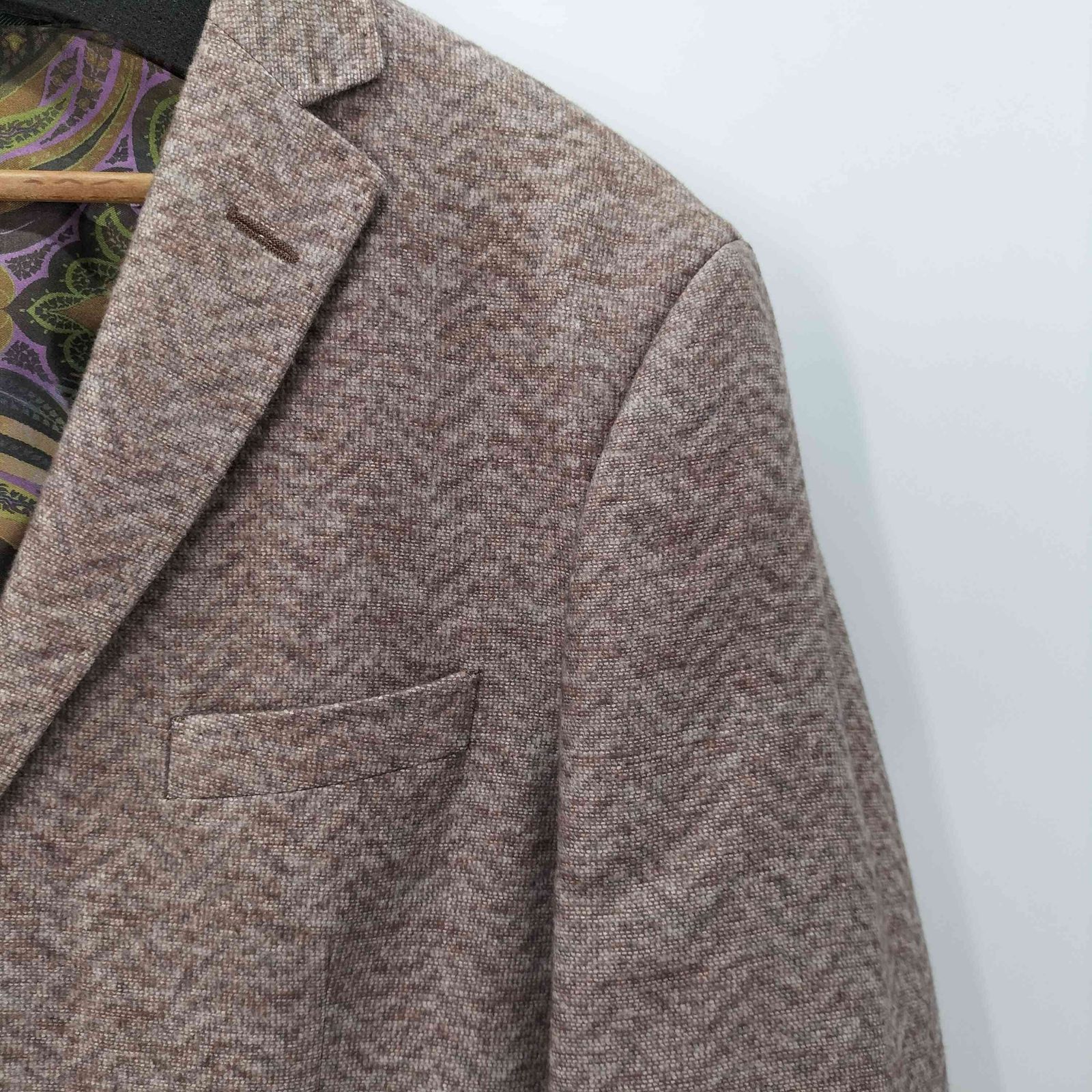 エトロ ETRO イタリア製 表地シルク100 裏地シルクペイズリー柄 2B