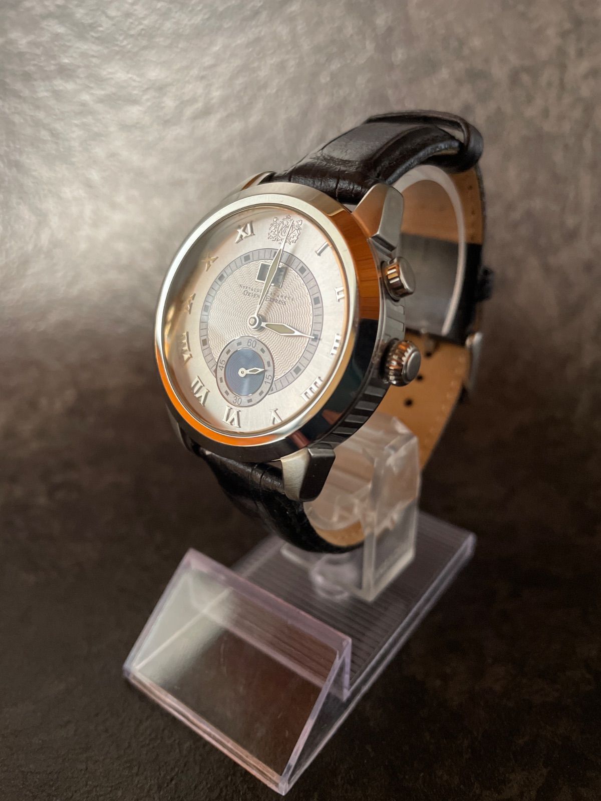 極美品 オリエントエクスプレス 腕時計 自動巻き OP-8009 革ベルト 
