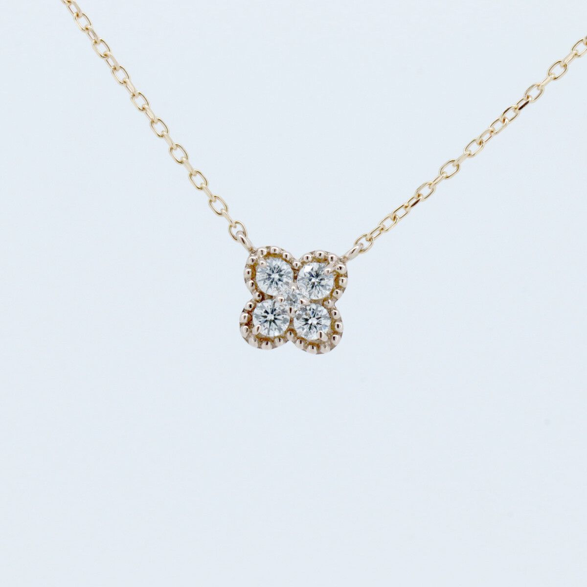 美品✨ヴァンドーム青山【匿名配送】フラワーダイヤモンドネックレス　0.1カラット ヴァンドーム青山 ダイヤモンド ネックレス 0.12ct フラワー