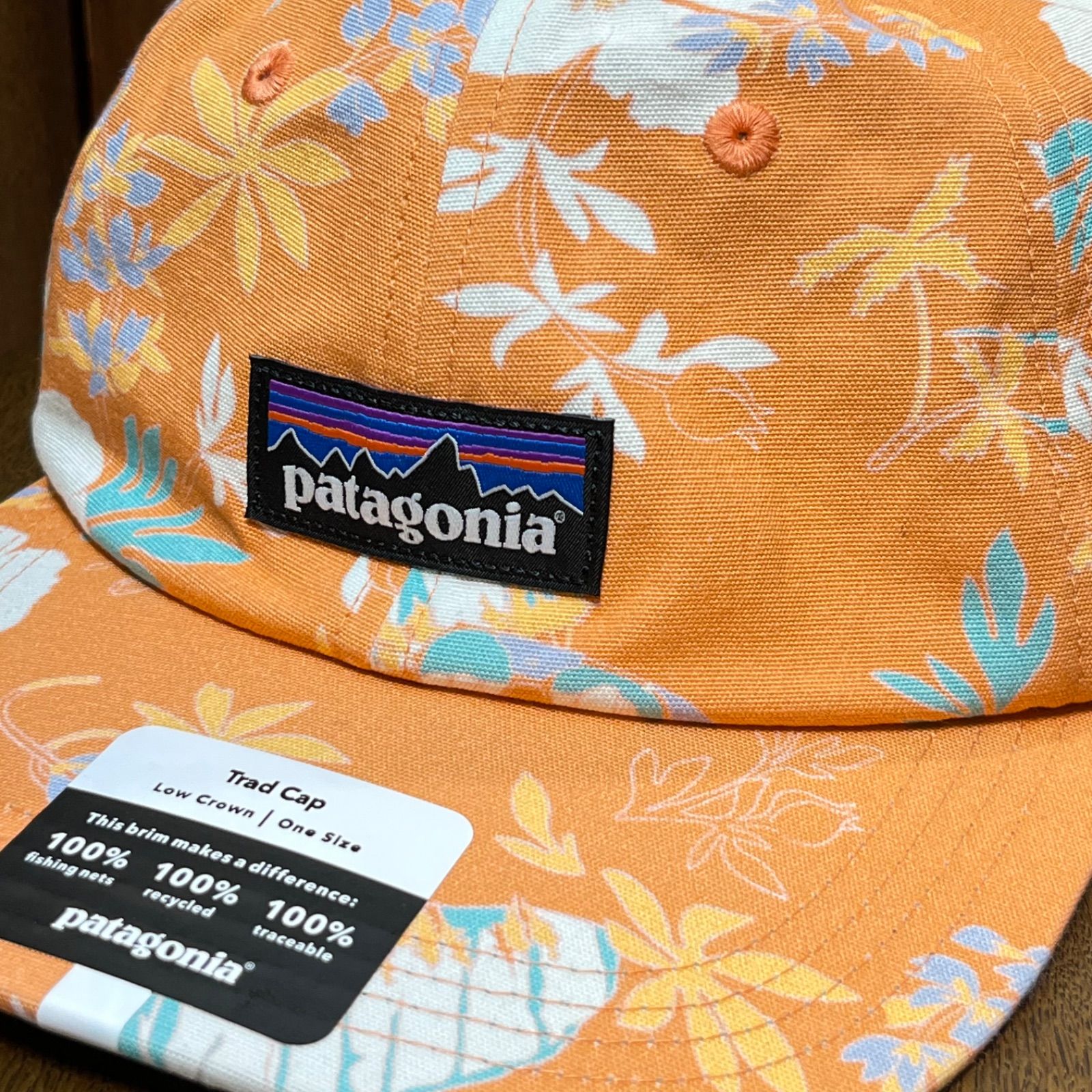patagonia パタゴニア P-6 ラベル トラッドキャップ 花柄 オレンジ ONE SIZE 4,150円