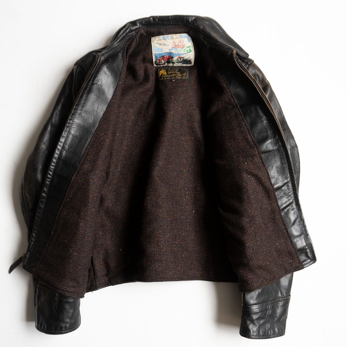 雰囲気抜群】AERO LEATHER【ハイウェイマン ホースハイド レザー