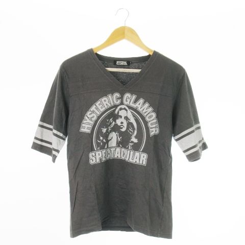 ヒステリックグラマー HYSTERIC GLAMOUR Tシャツ Vネック 五分袖 半袖 