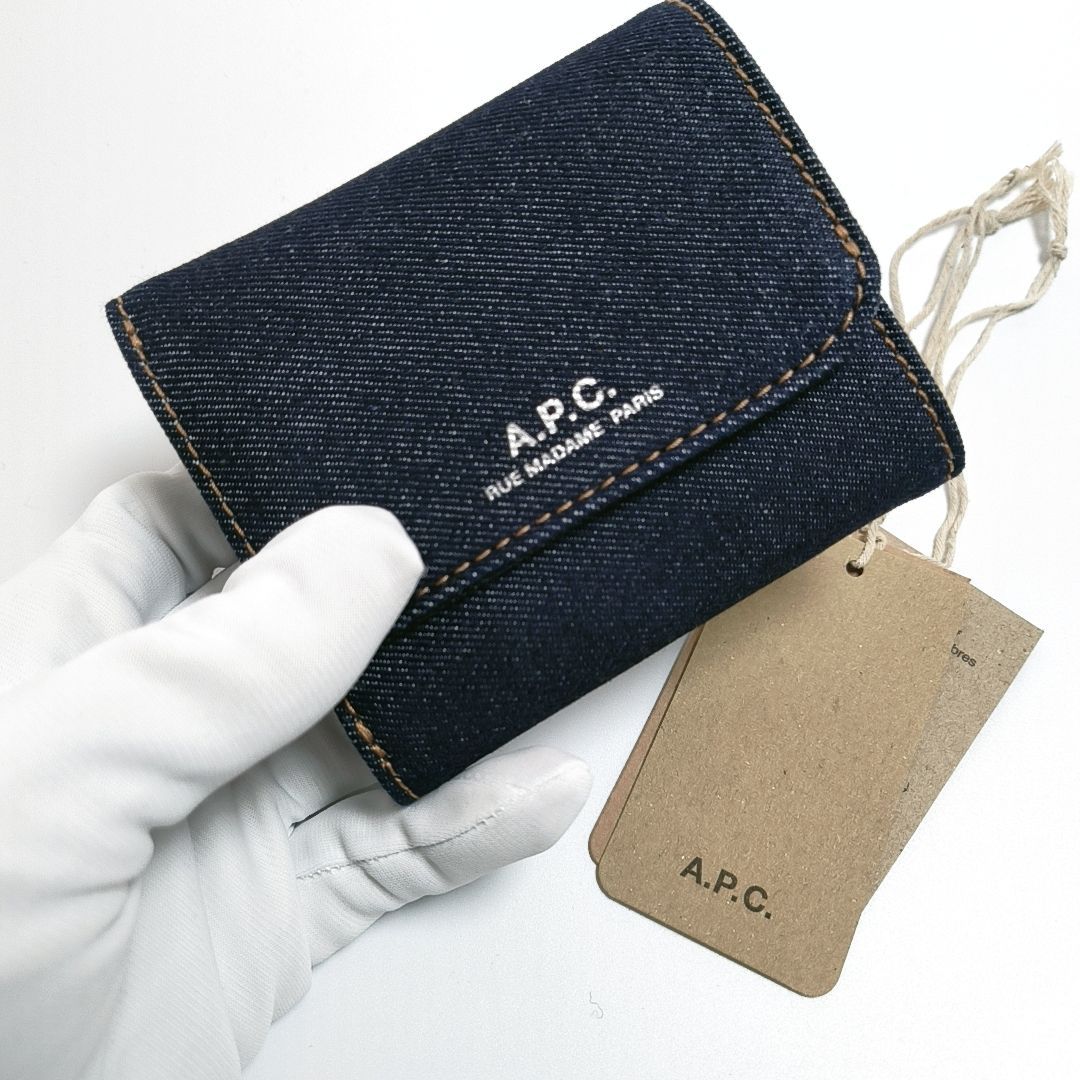 新品未使用・イギリス輸入品】A.P.C. 3つ折り財布 デニム生地 APC 