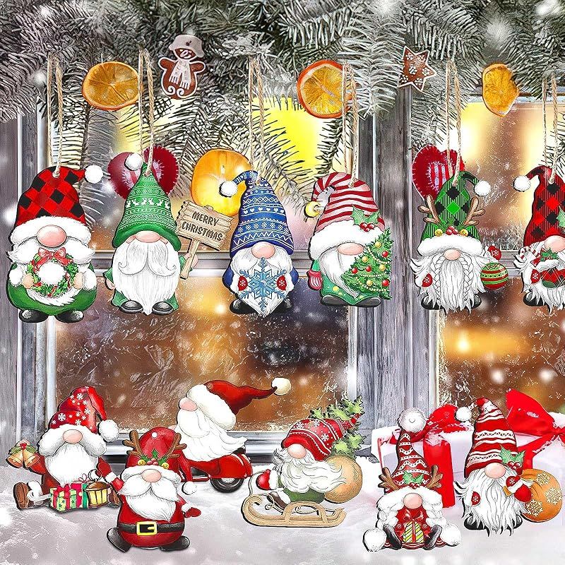 JANLOFO クリスマス オーナメント 木製 24枚 クリスマスツリー 飾り