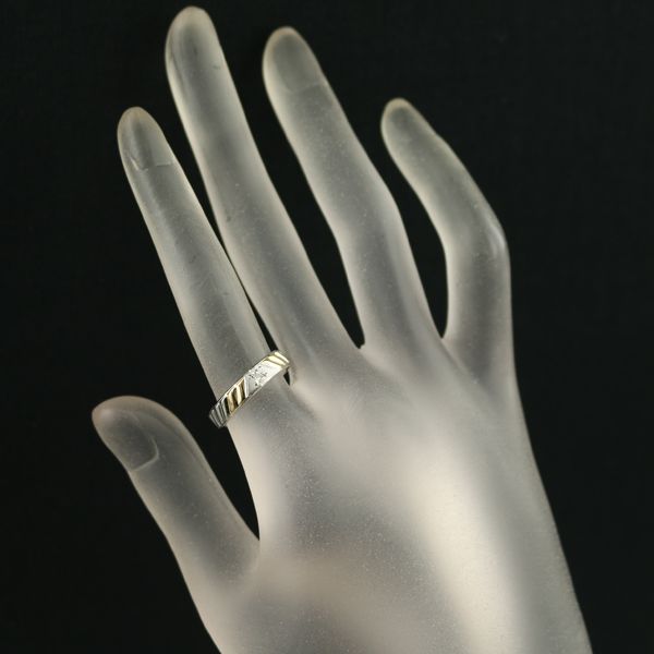 セリーヌ リング マカダム コンビカラー 11.5号 Pt850/K18YG #185711