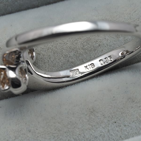 カシケイ リング ダイヤ ダイヤモンド 0.35ct フロート 12号 K18WG