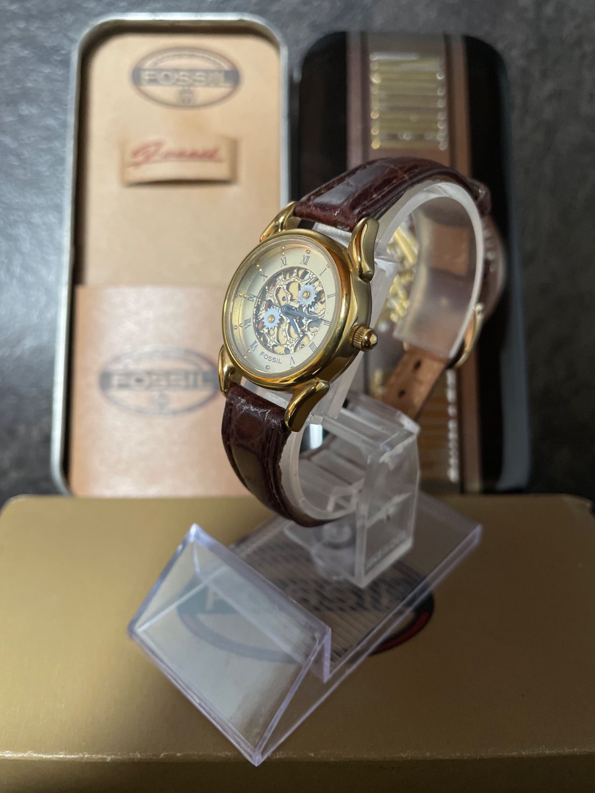 限定缶付】FOSSIL 腕時計 スケルトン ｜ フォッシル 自動巻き 
