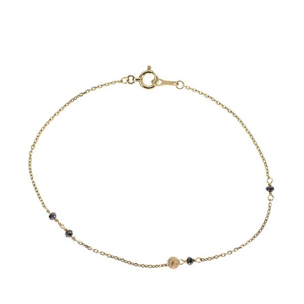 アガット K10YG 天然ブラックダイヤモンド ブレスレット - メルカリ