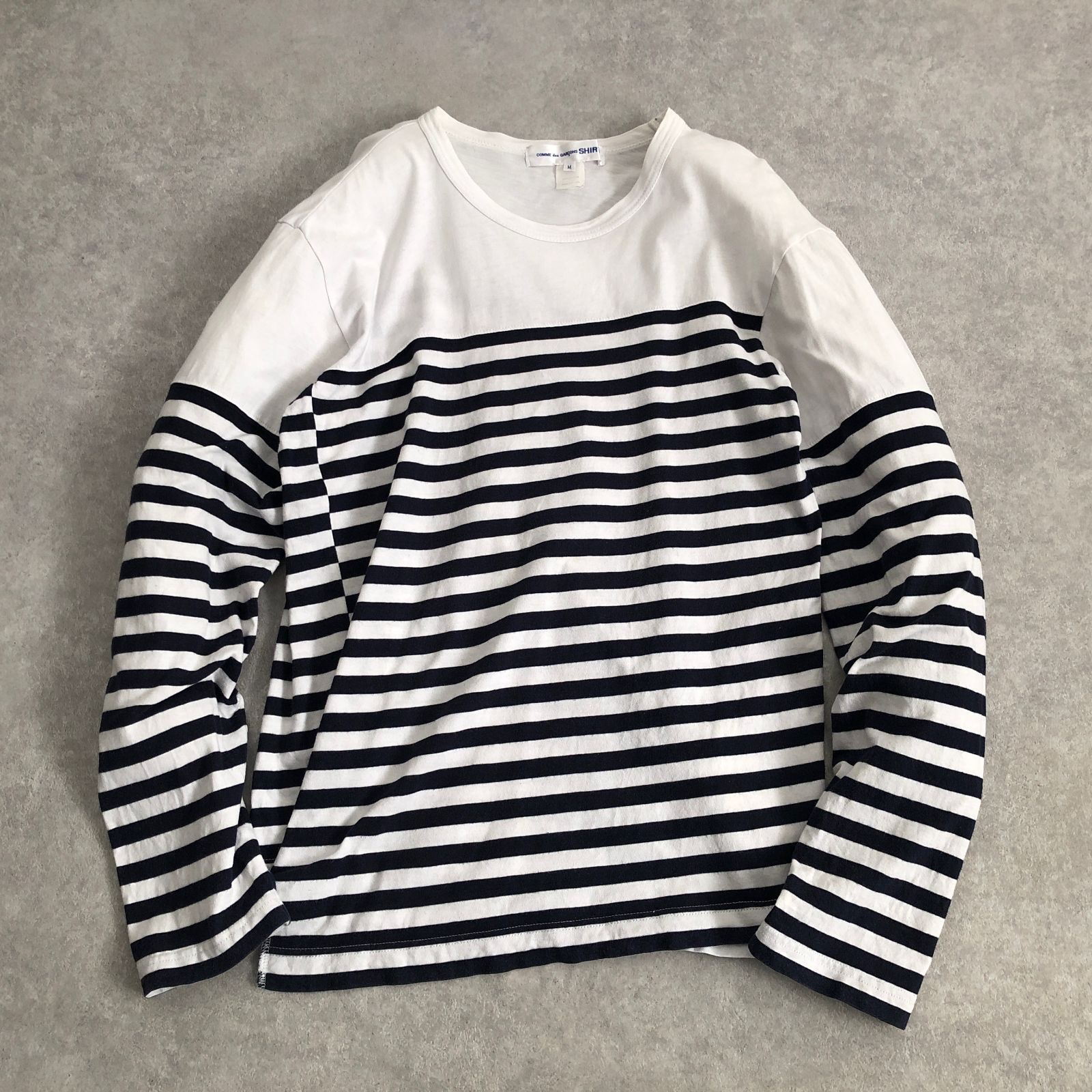 ねじれ期 COMME des GARCONS SHIRT ゆがみ ボーダー切替カットソー 