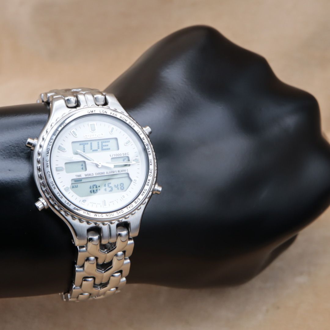 SEIKO H021-8050 World Time Chronograph セイコー ワールドタイム