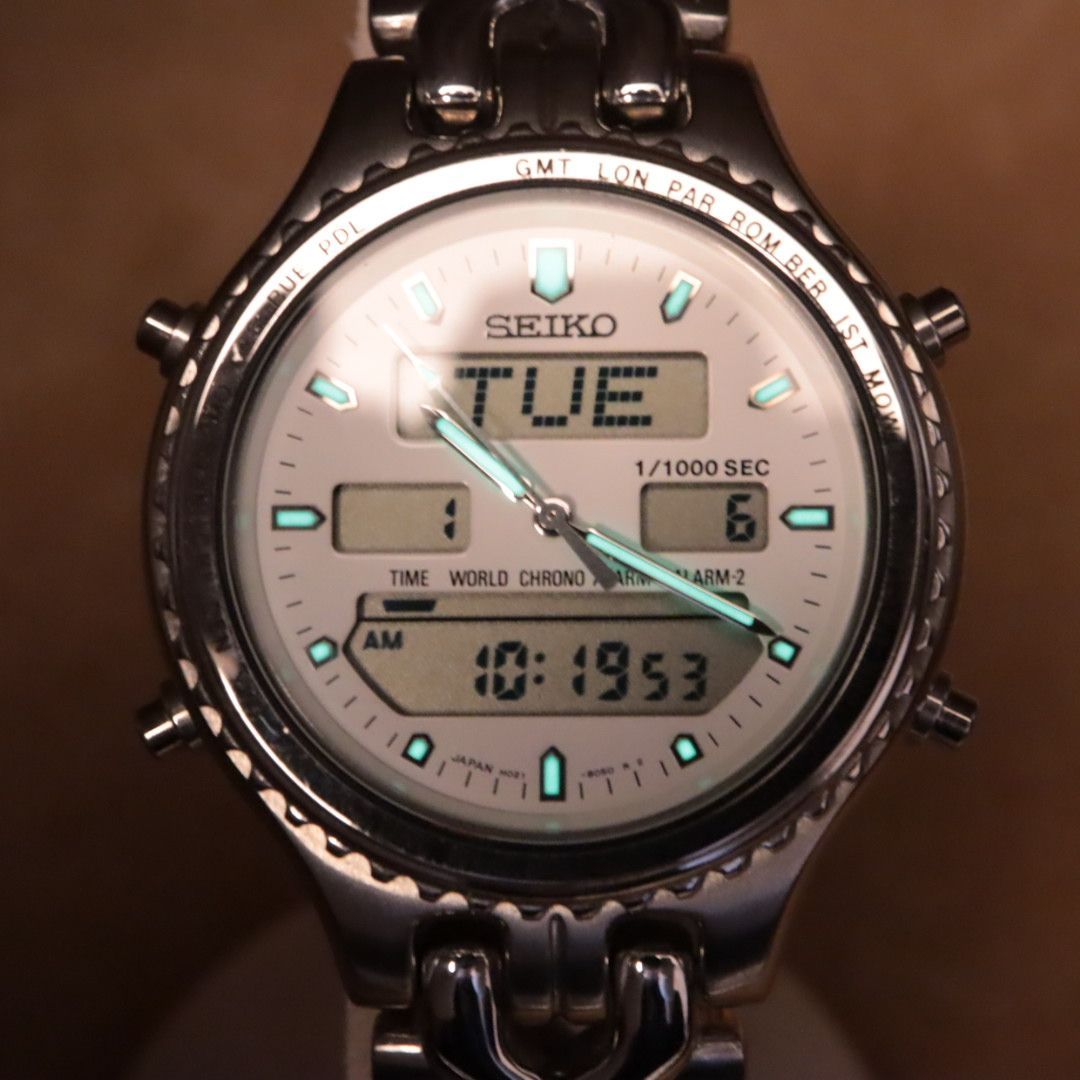 SEIKO H021-8050 World Time Chronograph セイコー ワールドタイム