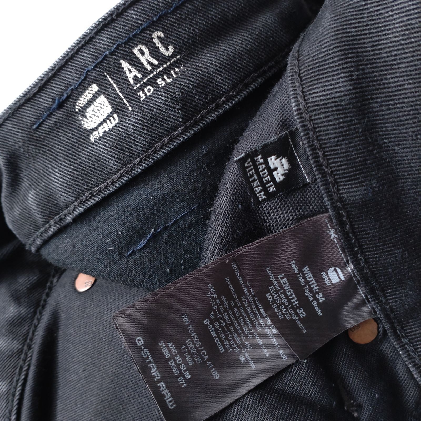 □古着 G-STAR RAW ジースターロゥ ARC 3Dブラックジーンズ デニム 