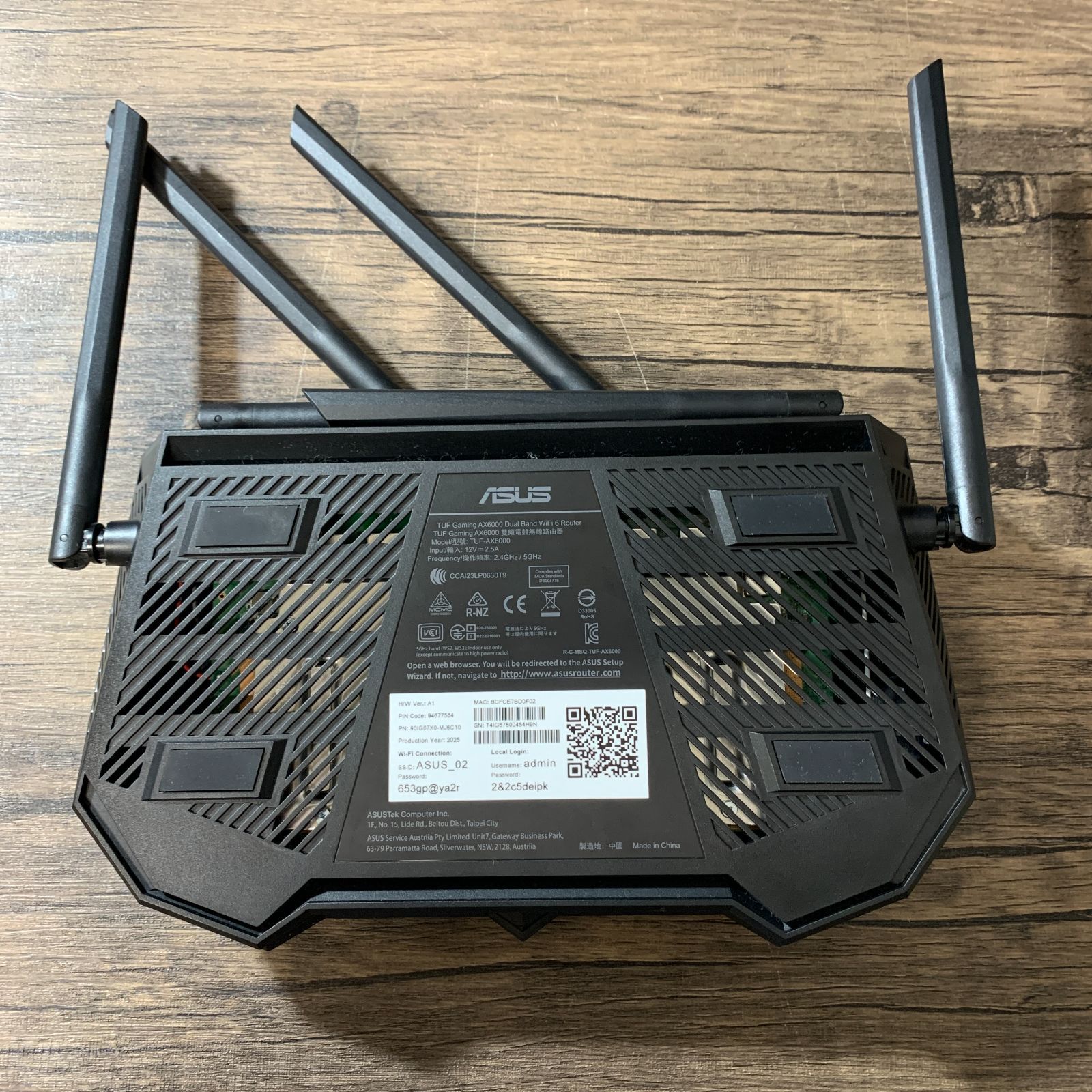ASUS TUF GAMING AX6000 無線LANルーター ASUS TUF Gaming AX6000 無線