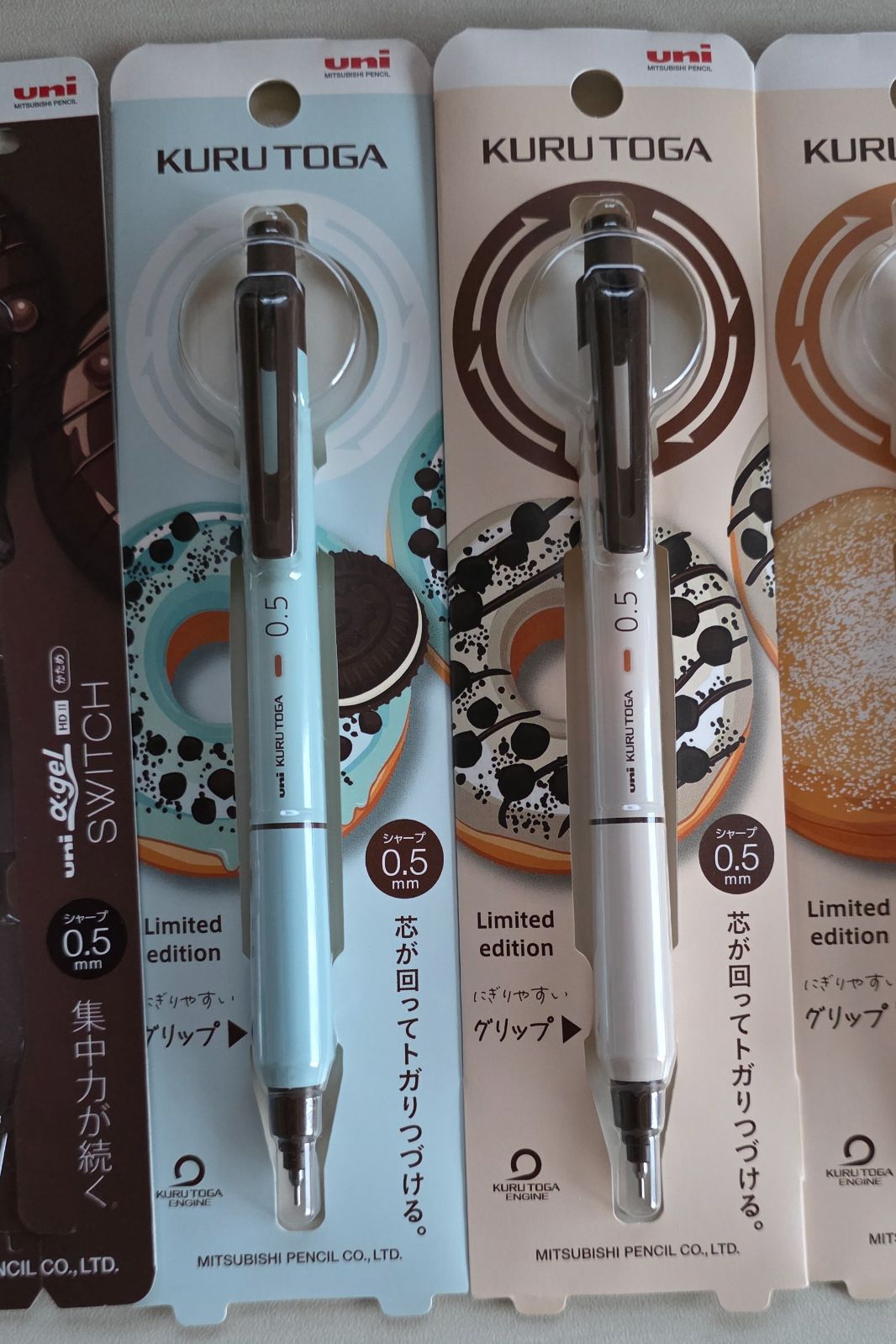 ♥ クルトガ アルファゲル チョコミント クッキークリーム ホイップクリーム ショコラ シュガー KURU TOGA ドーナツ ドーナッツ limi edition MITSUBISHI 三菱 シャーペン シャープペン