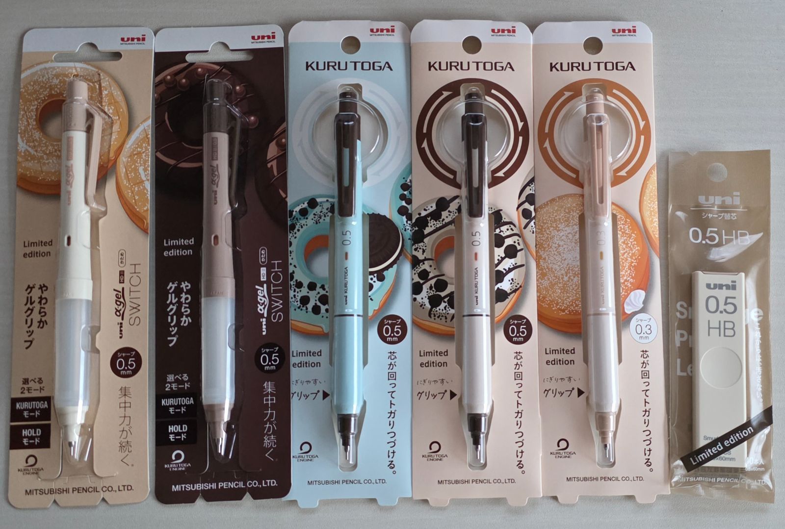 ♥ クルトガ アルファゲル チョコミント クッキークリーム ホイップクリーム ショコラ シュガー KURU TOGA ドーナツ ドーナッツ limi edition MITSUBISHI 三菱 シャーペン シャープペン