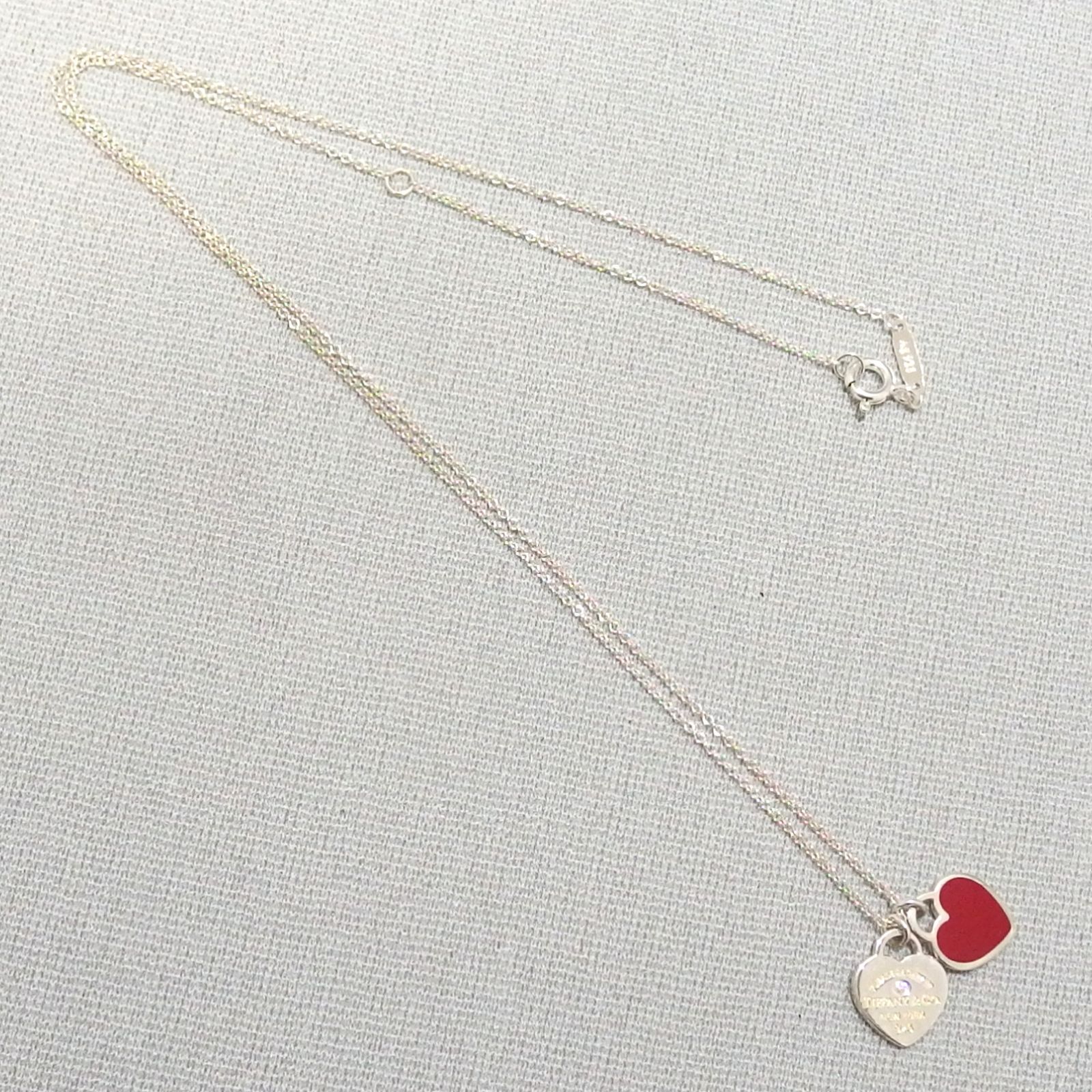 良品☆TIFFANY&Co リターントゥ ダブルハート タグ 1P ダイヤモンド 