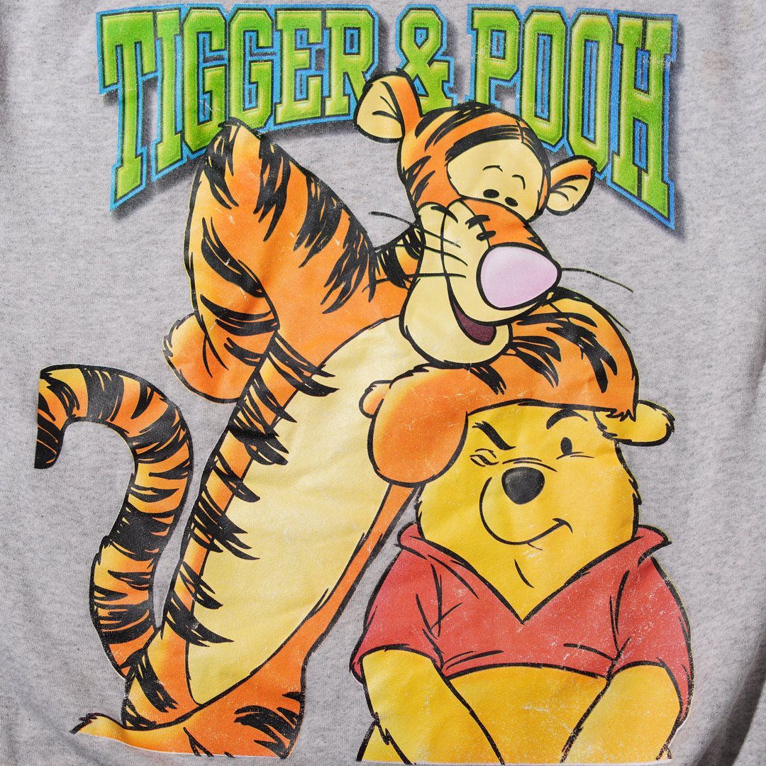 90s USA製 ディズニー Disney プーさん ティガー スウェット L グレー