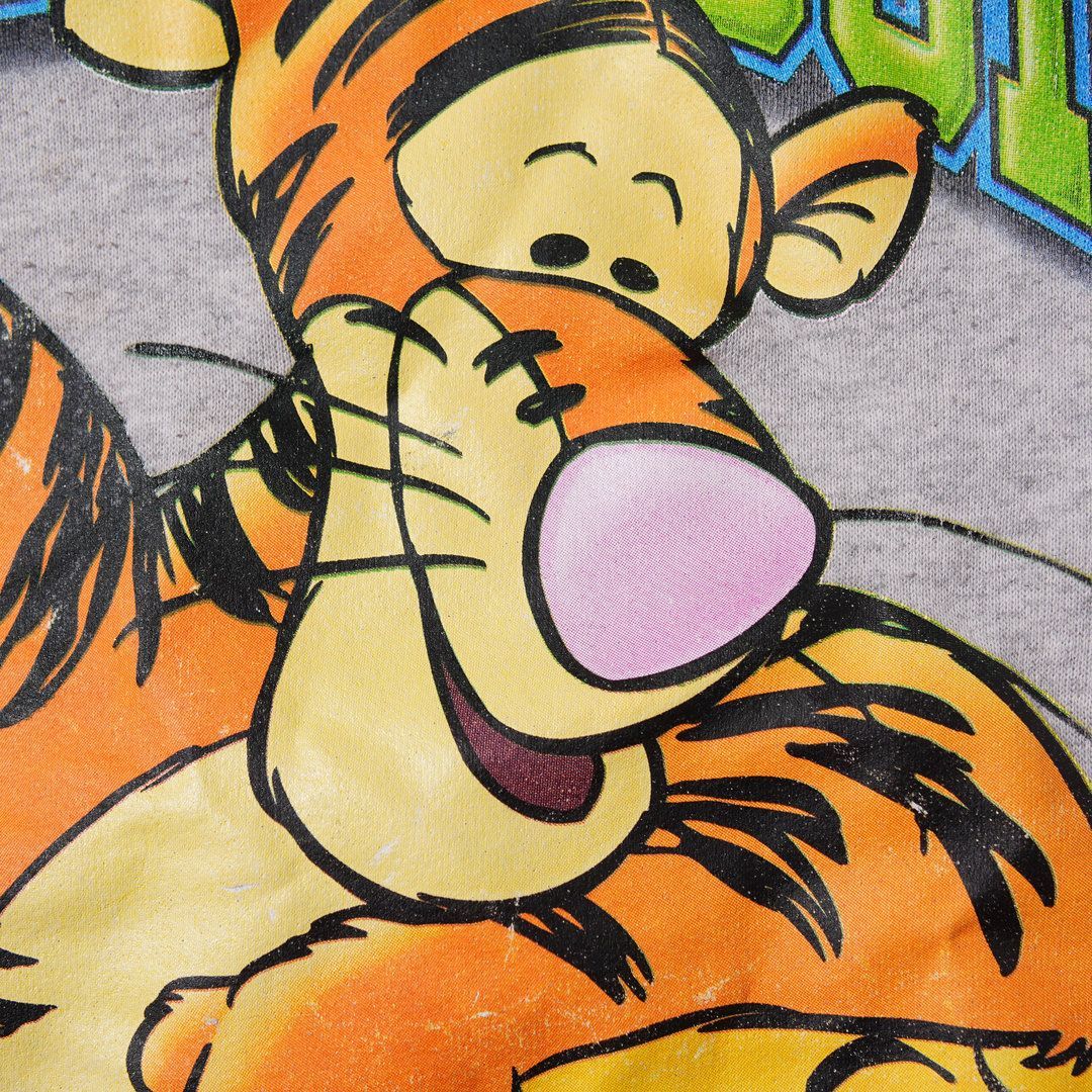 90s USA製 ディズニー Disney プーさん ティガー スウェット L グレー