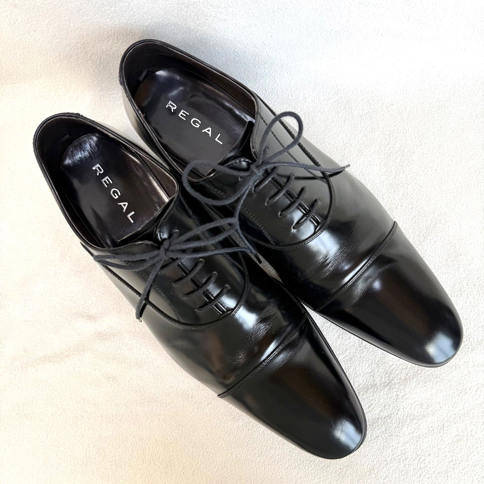 極美品・サイズ27.0✨リーガル 011R ストレートチップ キャップトゥ