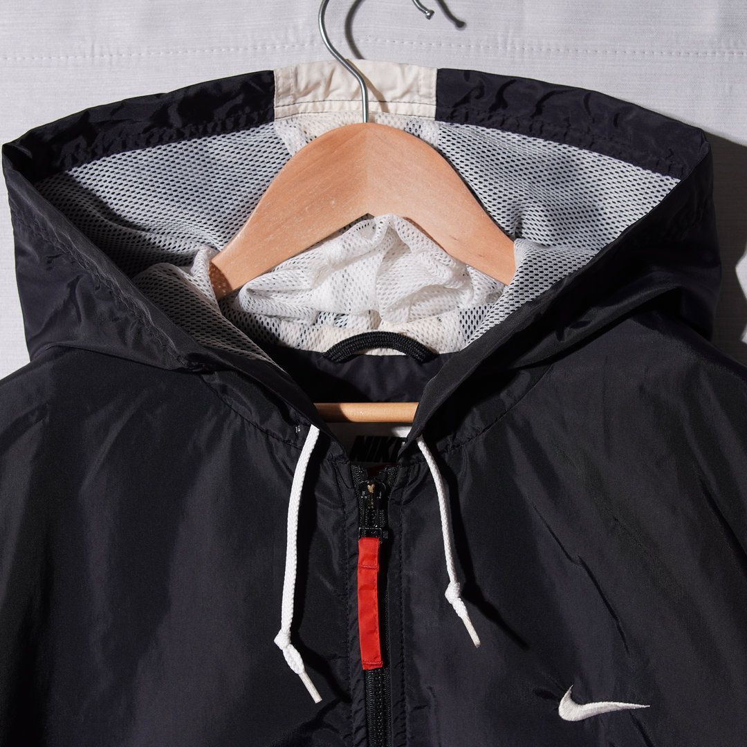 90s 白タグ ナイキ NIKE ナイロンジャケット L ブラック ヴィンテージ