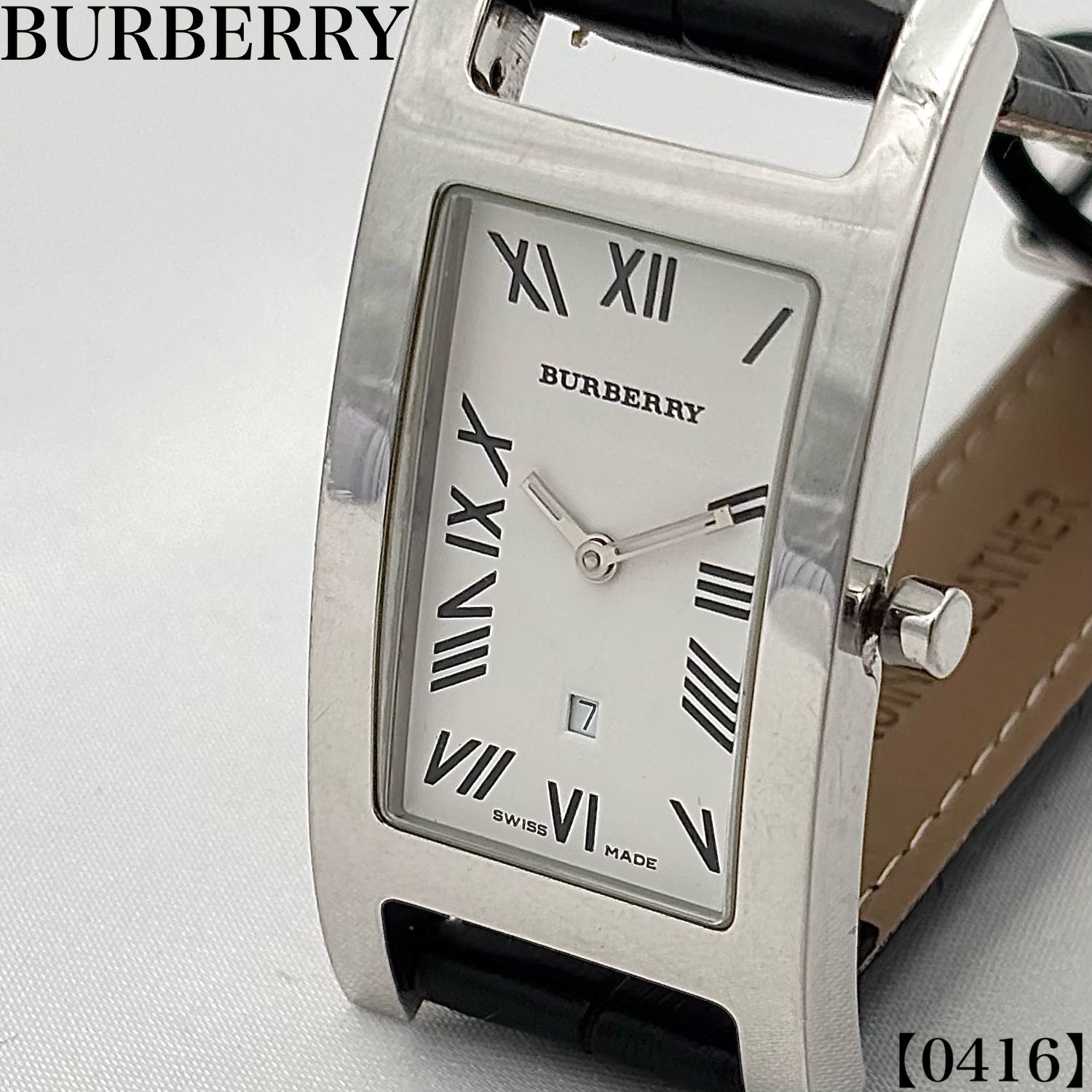 ☆Burberrys/バーバリー シルバー色×ブラック文字盤 11000G メンズ 