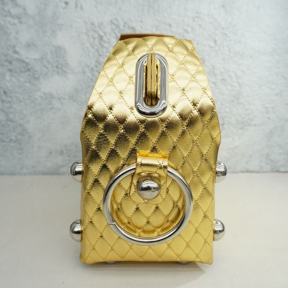 極美品 25AW MASU エムエーエスユー LEATHER CAKE MINI BAG GOLD 