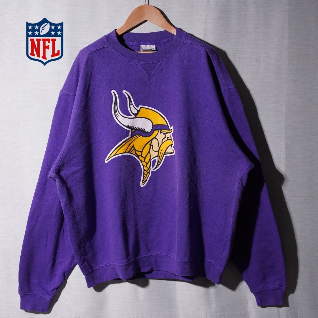 NFL ミネソタ バイキングス スウェット L 大きめ パープル リーボック 